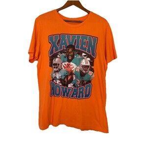 Xavien Howard Orange Tshirt Large Casual Graphic Miami Dolphins